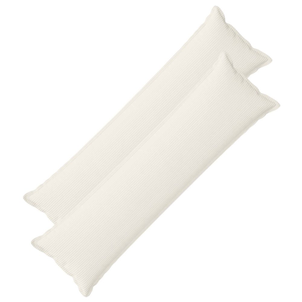 vidaXL Kuddöverdrag 2 st HOUTEN Gräddvit 40 x 145 cm manchester