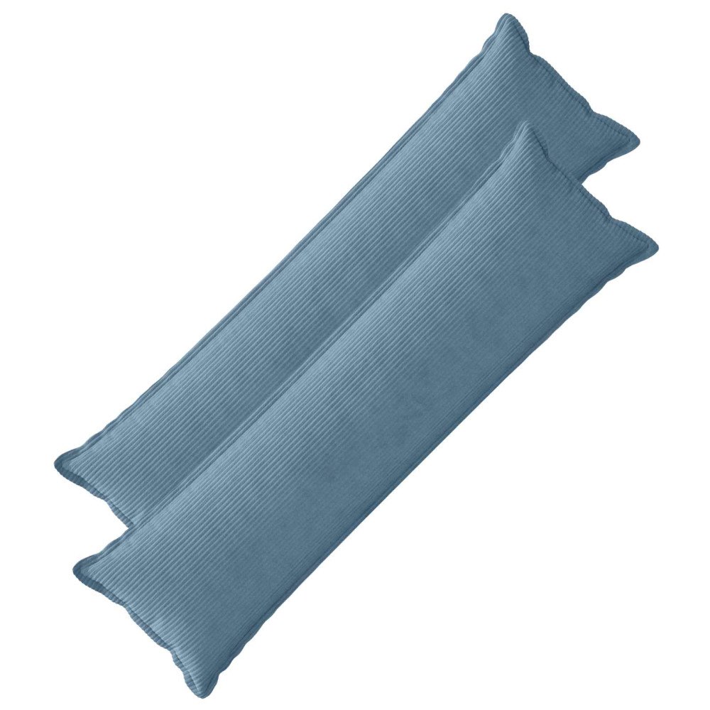 vidaXL Kuddöverdrag 2 st HOUTEN Blå 40 x 145 cm manchester