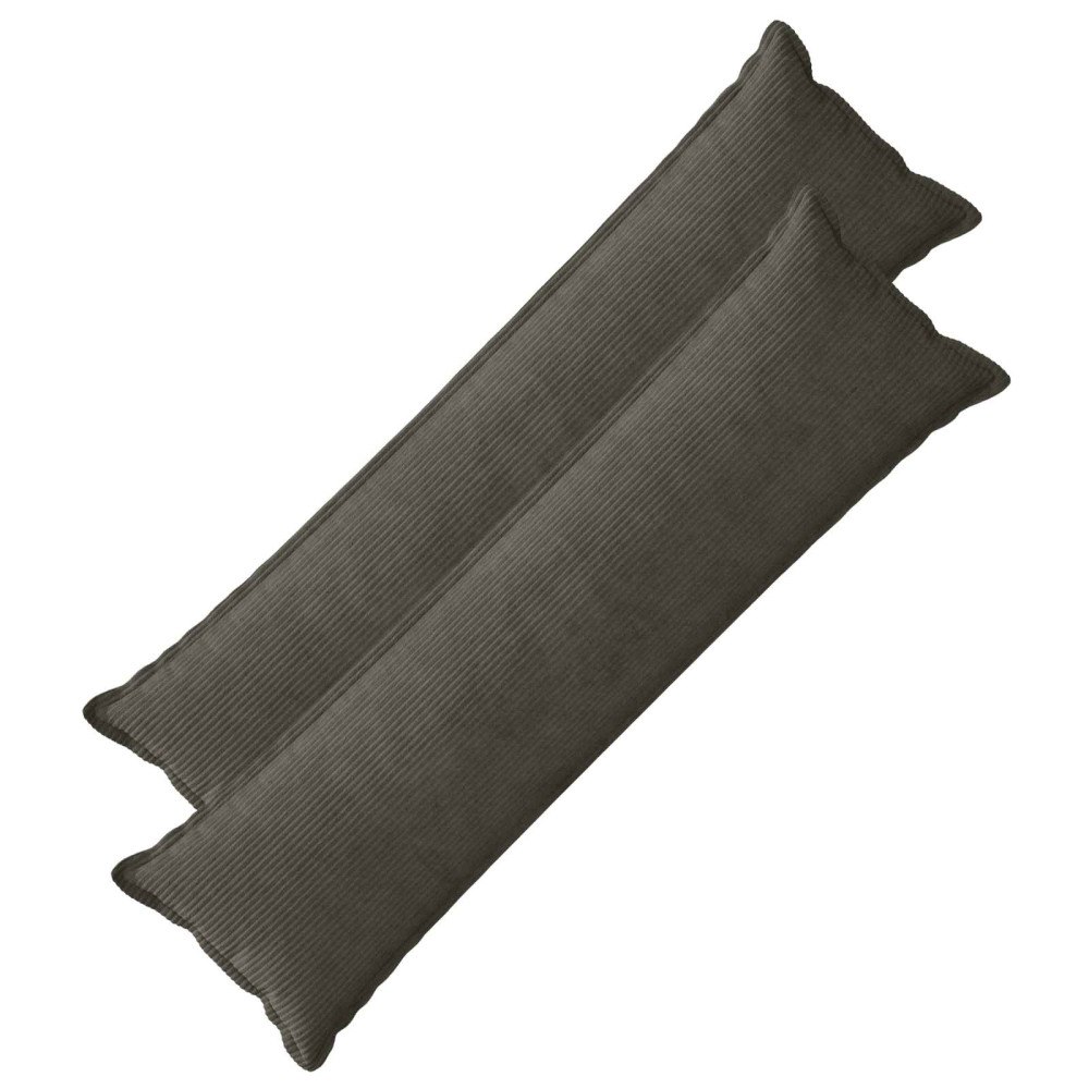 vidaXL Kuddöverdrag 2 st HOUTEN Antracit 40 x 145 cm manchester