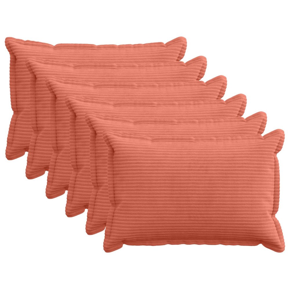 vidaXL Kuddöverdrag 6 st HOUTEN Röd orange 40 x 60 cm manchester