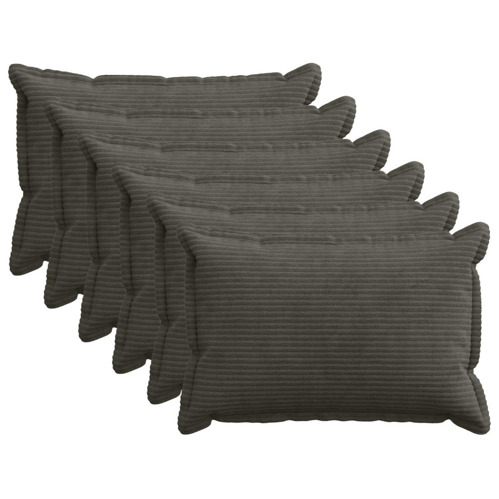 vidaXL Kuddöverdrag 6 st HOUTEN Antracit 40 x 60 cm manchester