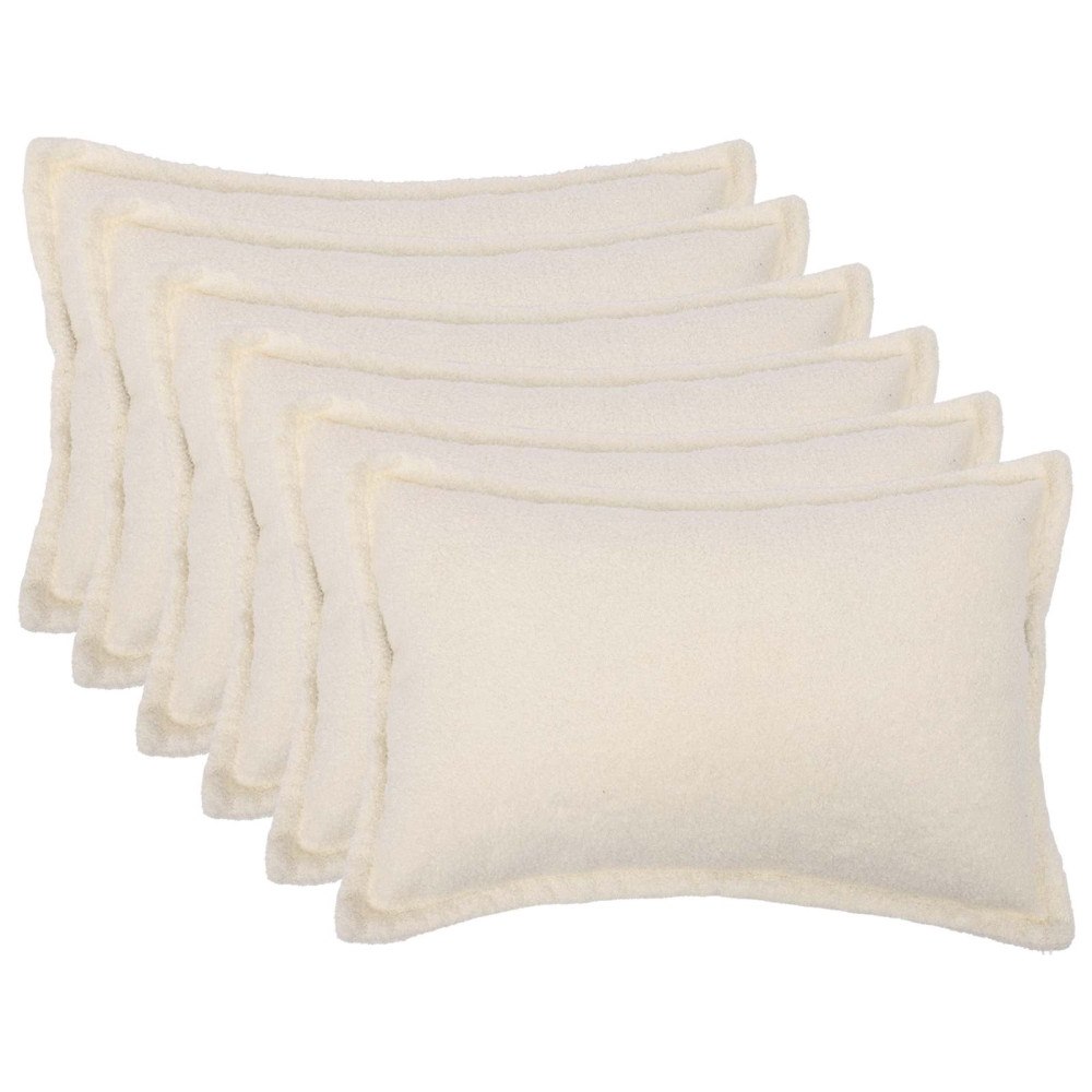 vidaXL Kuddöverdrag 6 st HOUTEN Gräddvit 40 x 60 cm Bouclé
