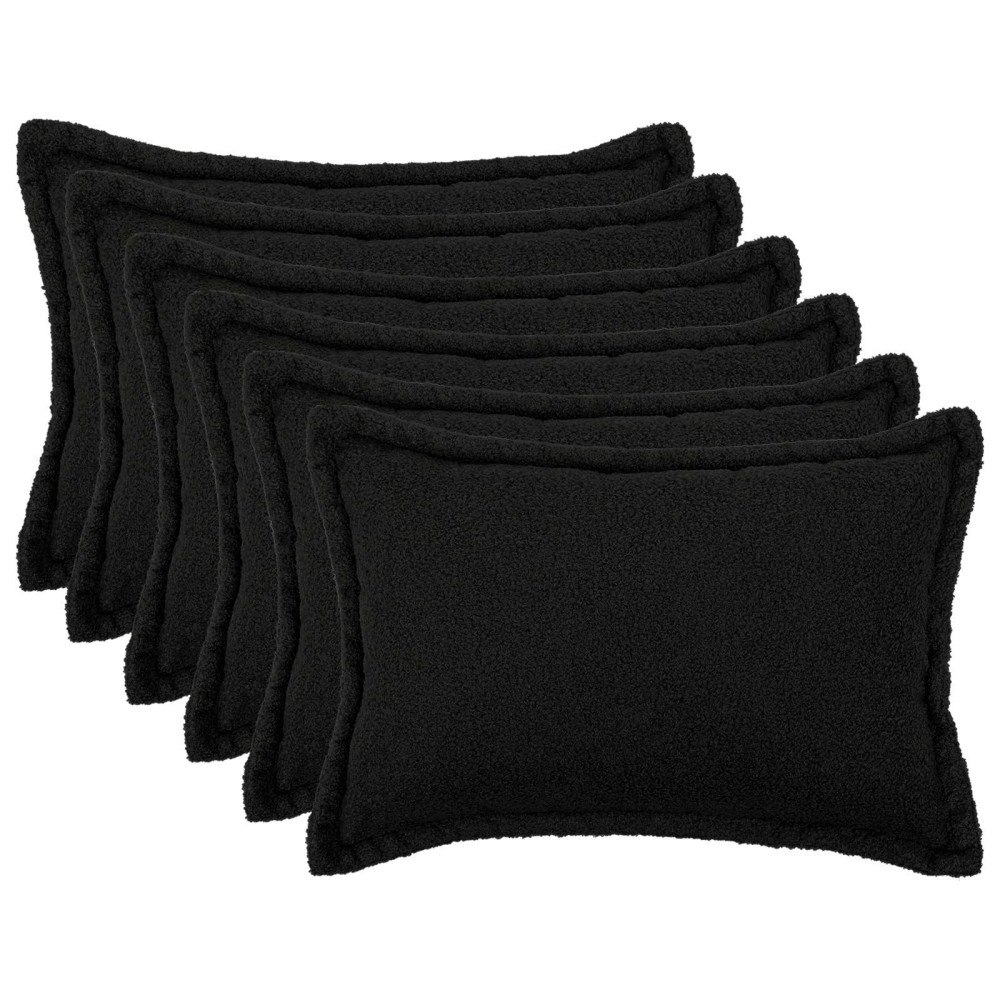 vidaXL Kuddöverdrag 6 st HOUTEN Svart 40 x 60 cm Bouclé