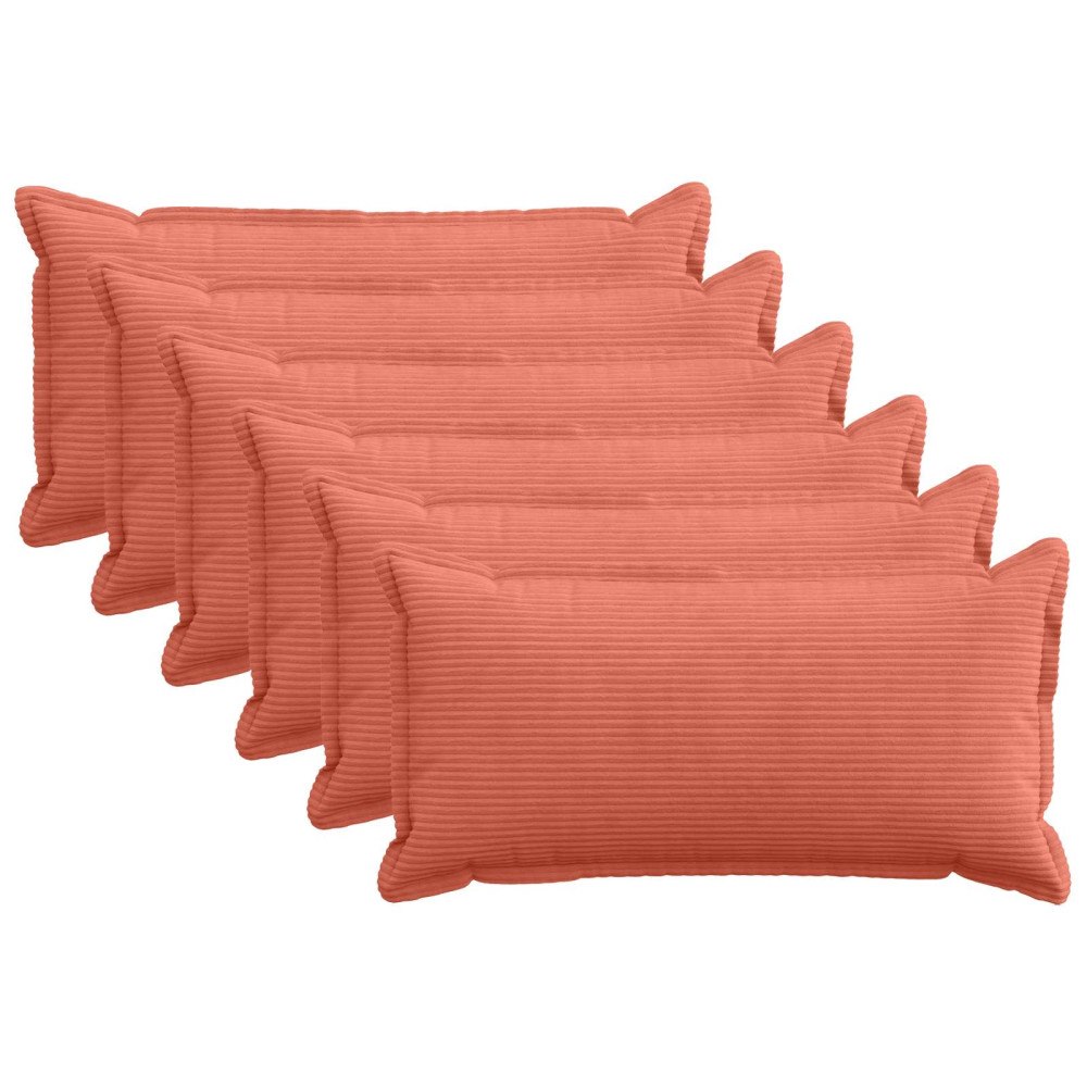 vidaXL Kuddöverdrag 6 st HOUTEN Röd orange 40 x 70 cm manchester