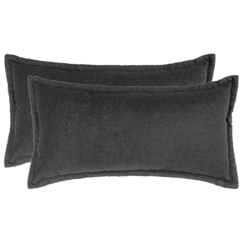 vidaXL Kuddöverdrag 2 st HOUTEN Mörkgrå 40 x 70 cm Bouclé