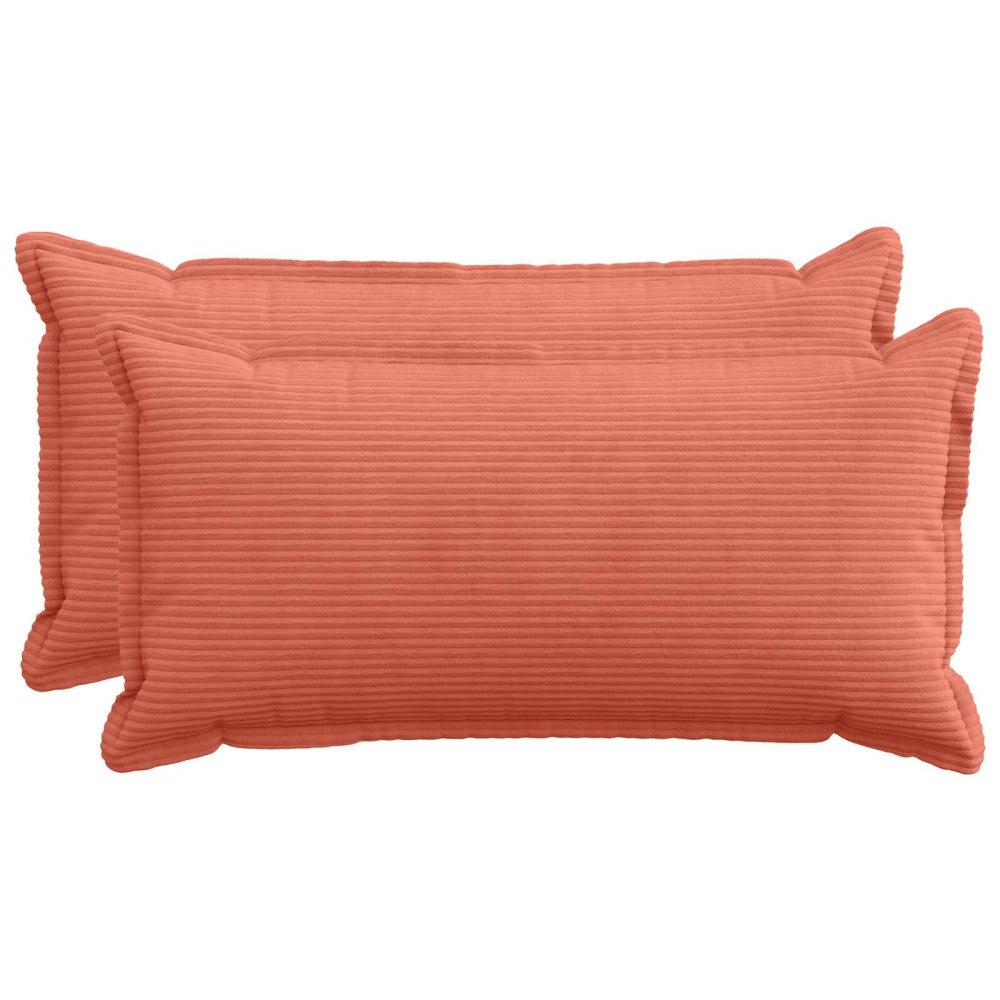 vidaXL Kuddöverdrag 2 st HOUTEN Röd orange 40 x 80 cm manchester