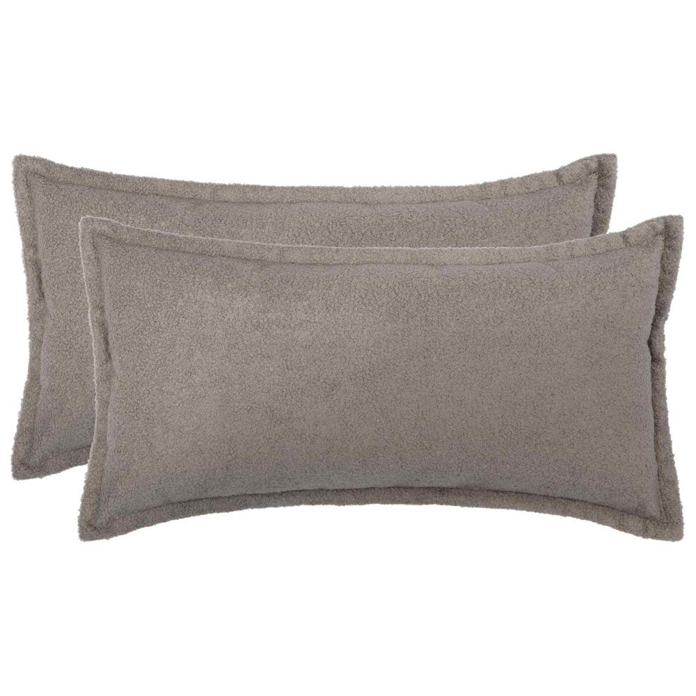 vidaXL Kuddöverdrag 2 st HOUTEN Ljusgrå 40 x 80 cm Bouclé
