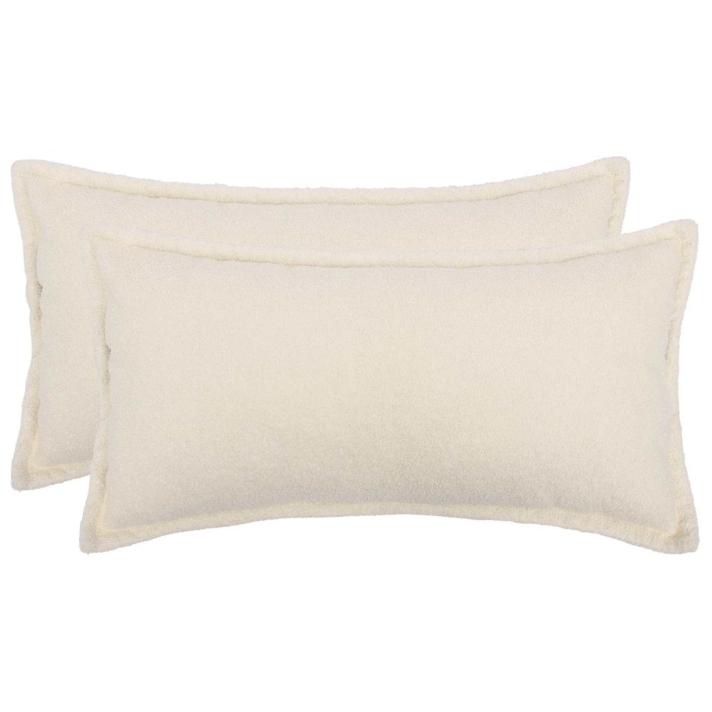 vidaXL Kuddöverdrag 2 st HOUTEN Gräddvit 40 x 80 cm Bouclé