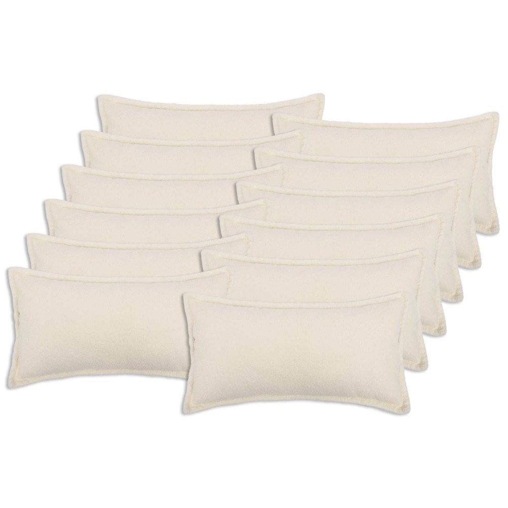 vidaXL Kuddöverdrag 12 st HOUTEN Gräddvit 40 x 80 cm Bouclé