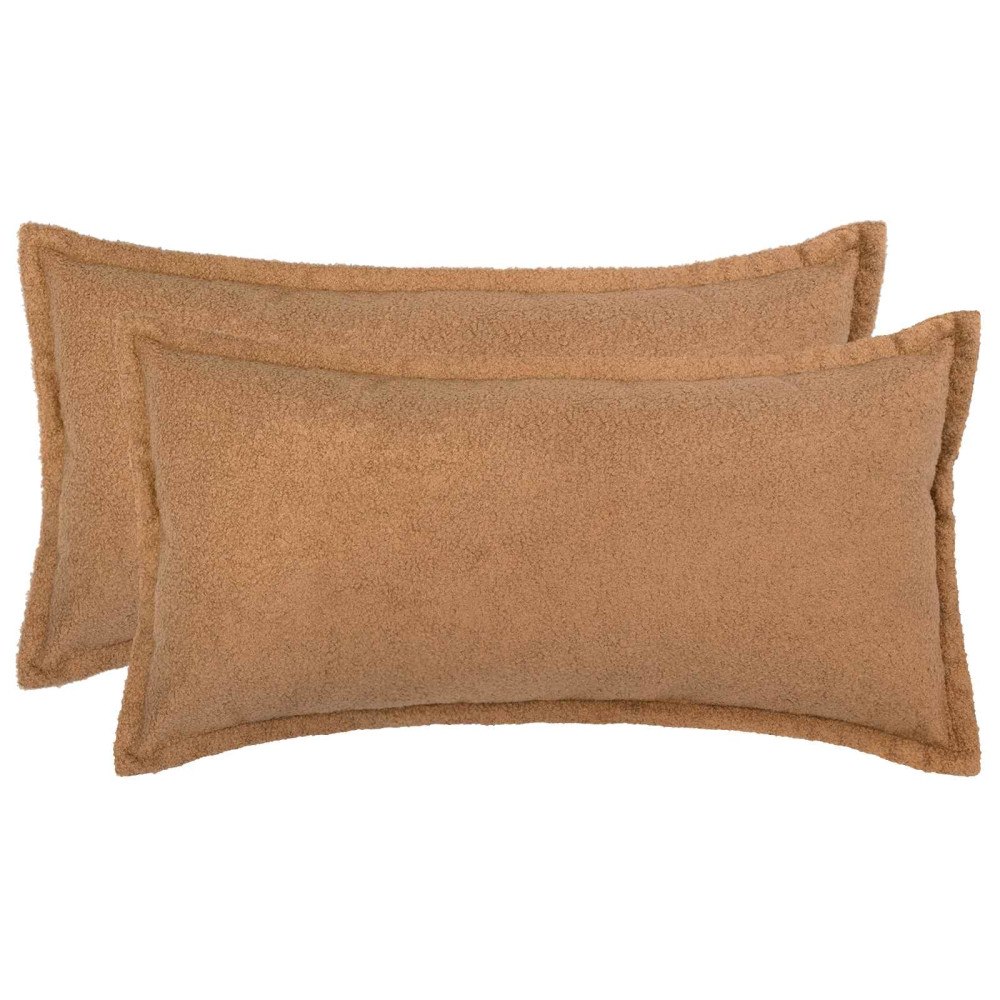 vidaXL Kuddöverdrag 2 st HOUTEN Beige 40 x 80 cm Bouclé