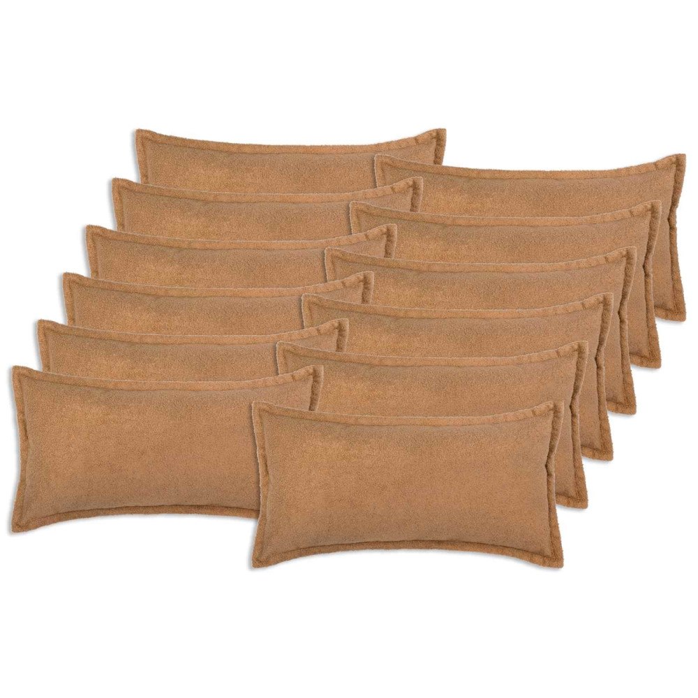 vidaXL Kuddöverdrag 12 st HOUTEN Beige 40 x 80 cm Bouclé