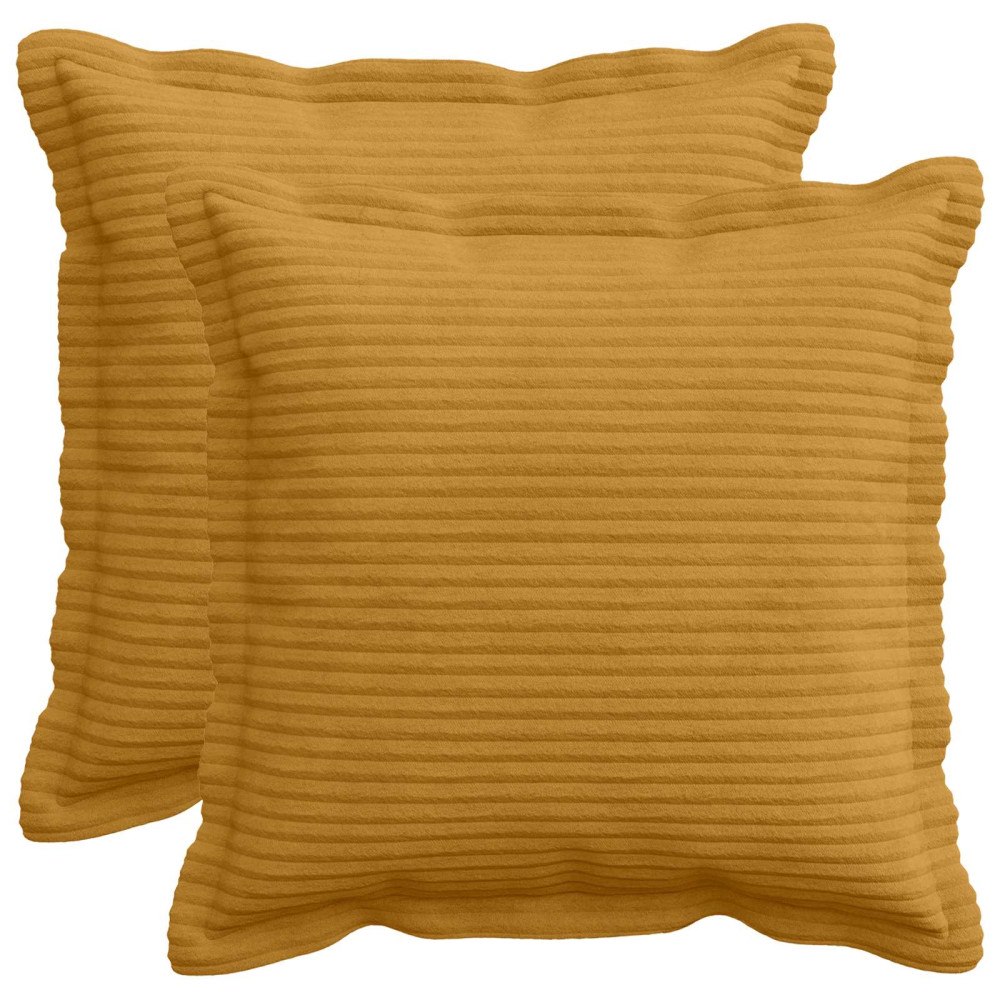 vidaXL Kuddöverdrag 2 st HOUTEN Gul 45 x 45 cm manchester