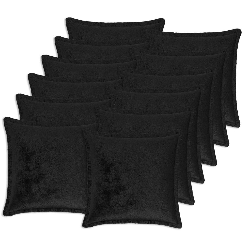 vidaXL Kuddöverdrag 12 st HOUTEN Svart 45 x 45 cm Flanell