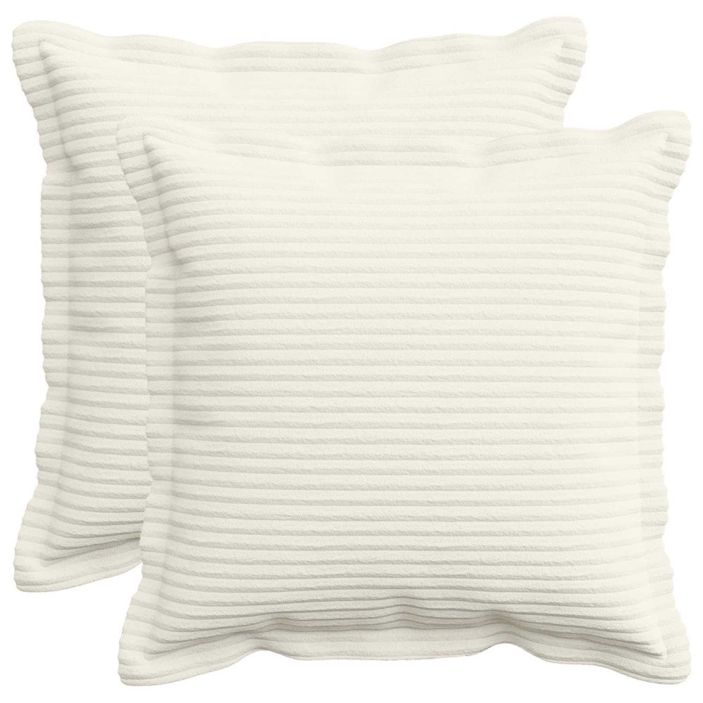 vidaXL Kuddöverdrag 2 st HOUTEN Gräddvit 50 x 50 cm manchester
