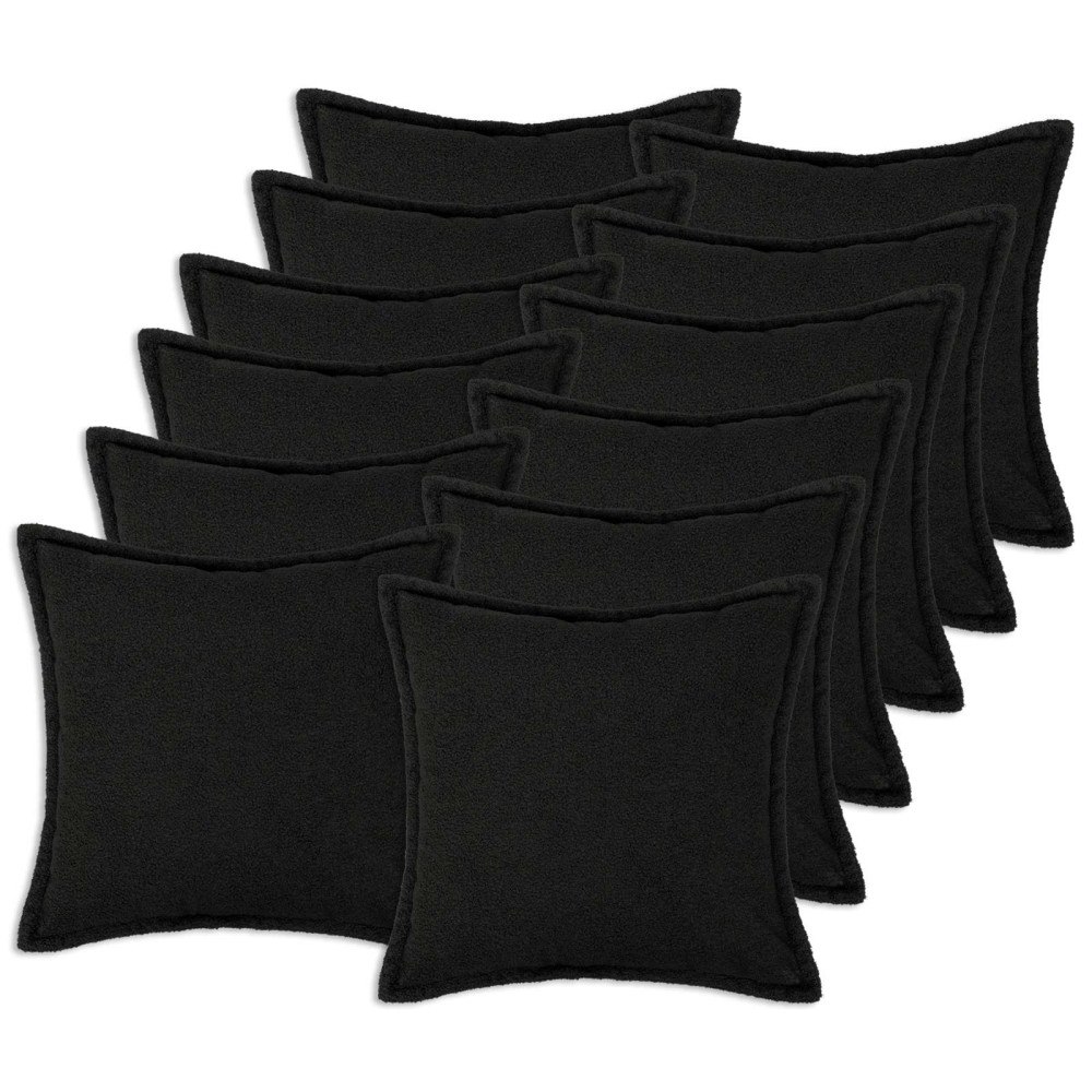 vidaXL Kuddöverdrag 12 st HOUTEN Svart 50 x 50 cm Bouclé