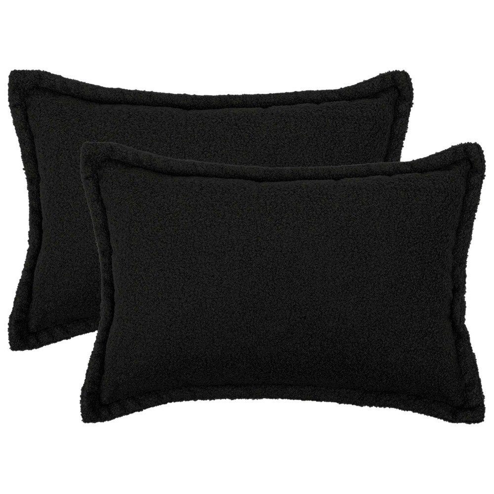 vidaXL Kuddöverdrag 2 st HOUTEN Svart 50 x 80 cm Bouclé