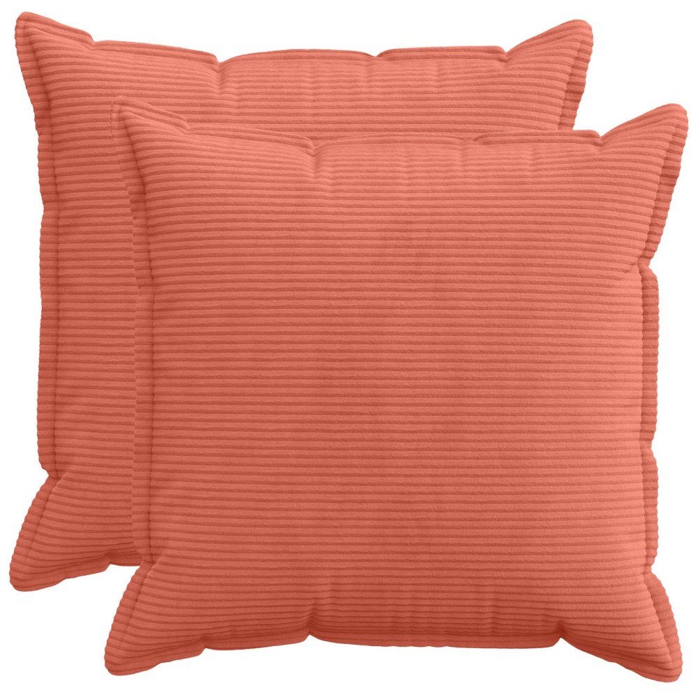 vidaXL Kuddöverdrag 2 st HOUTEN Röd orange 55 x 55 cm manchester