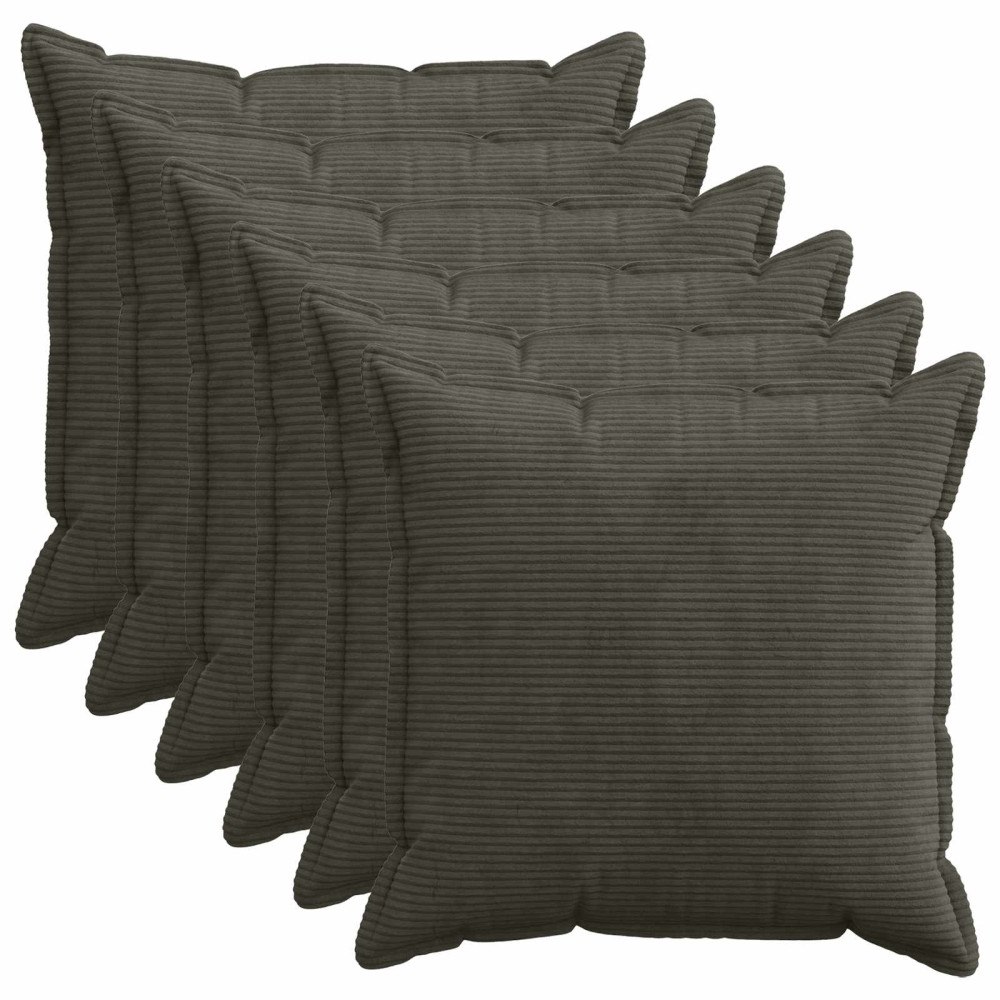 vidaXL Kuddöverdrag 6 st HOUTEN Antracit 60 x 60 cm manchester