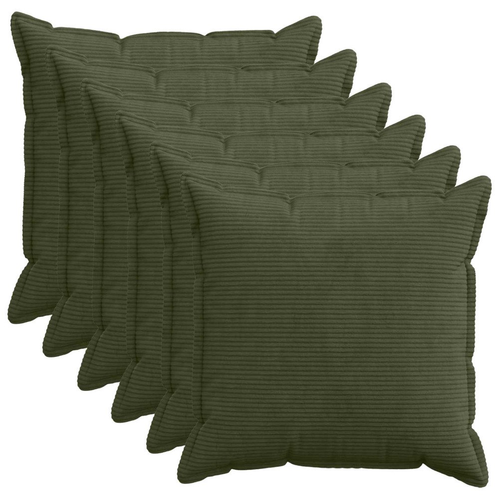 vidaXL Kuddöverdrag 6 st HOUTEN Grön 60 x 60 cm manchester