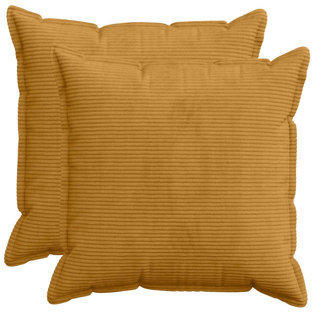 vidaXL Kuddöverdrag 2 st HOUTEN Gul 65 x 65 cm manchester