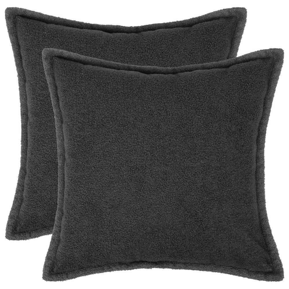 vidaXL Kuddöverdrag 2 st HOUTEN Mörkgrå 80 x 80 cm Bouclé