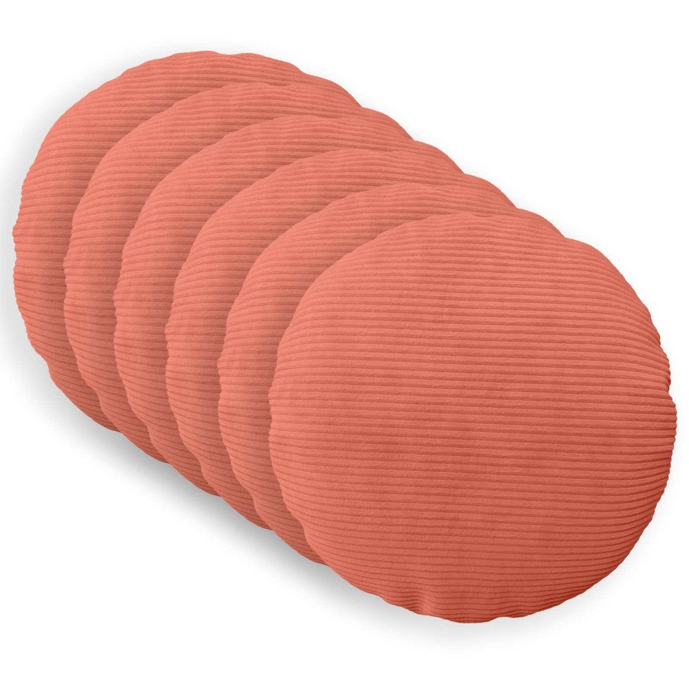 vidaXL Kuddöverdrag 6 st HEERLEN Röd orange Ø 30 cm manchester