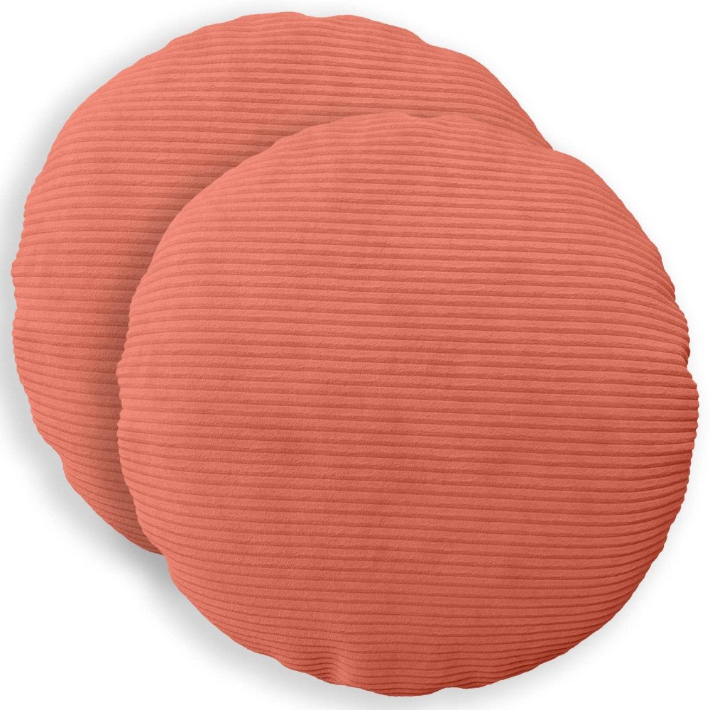 vidaXL Kuddöverdrag 2 st HEERLEN Röd orange Ø 40 cm manchester