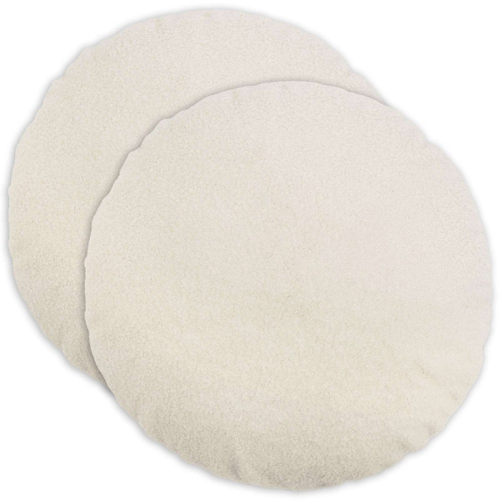 vidaXL Kuddöverdrag 2 st HEERLEN Gräddvit Ø 40 cm Bouclé