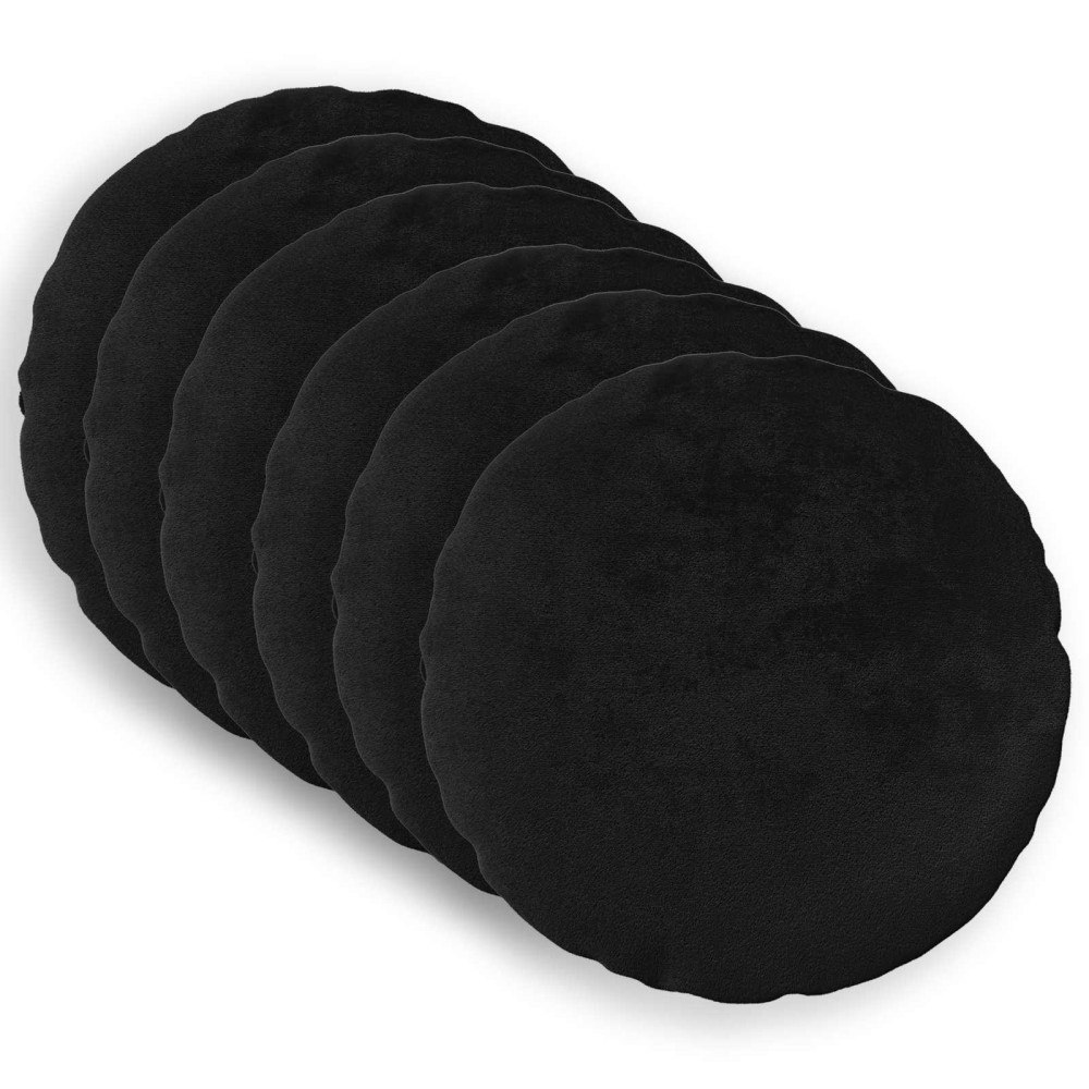 vidaXL Kuddöverdrag 6 st HEERLEN Svart Ø 40 cm Flanell