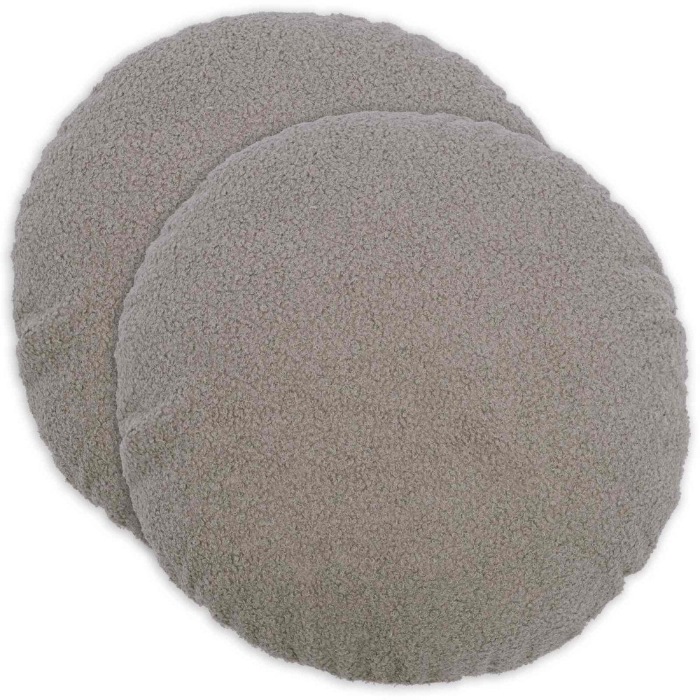 vidaXL Kuddöverdrag 2 st HEERLEN Ljusgrå Ø 50 cm Bouclé