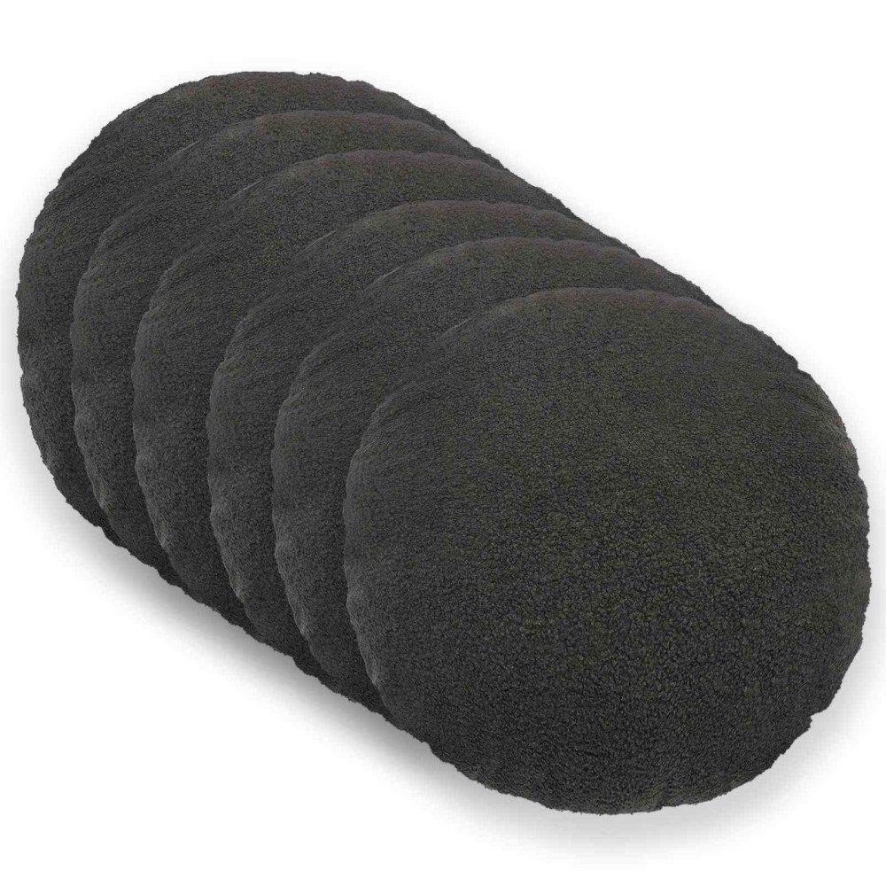 vidaXL Kuddöverdrag 6 st HEERLEN Mörkgrå Ø 50 cm Bouclé