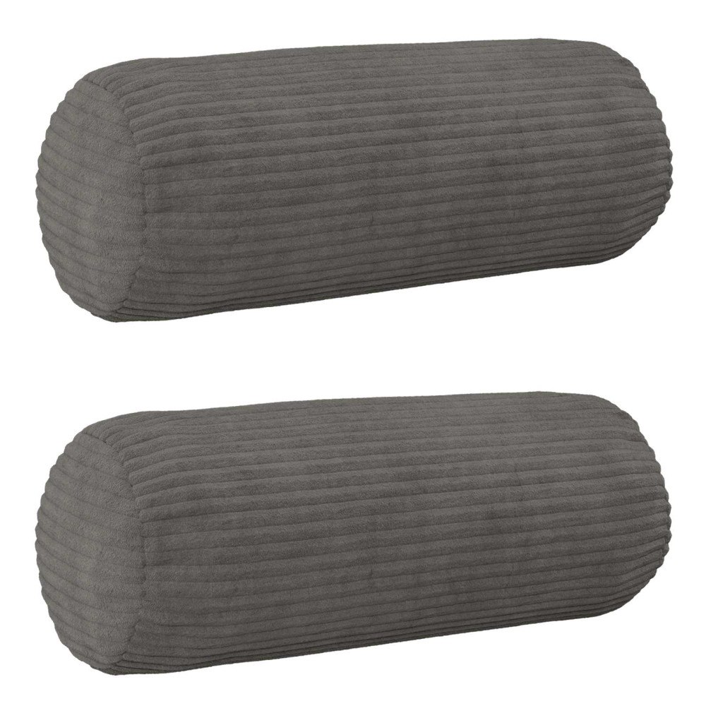 vidaXL Kuddöverdrag 2 st HEERLEN Mörkgrå Ø 15 x 40 cm manchester