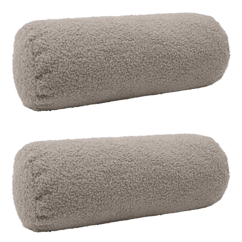 vidaXL Kuddöverdrag 2 st HEERLEN Ljusgrå Ø 15 x 40 cm Bouclé