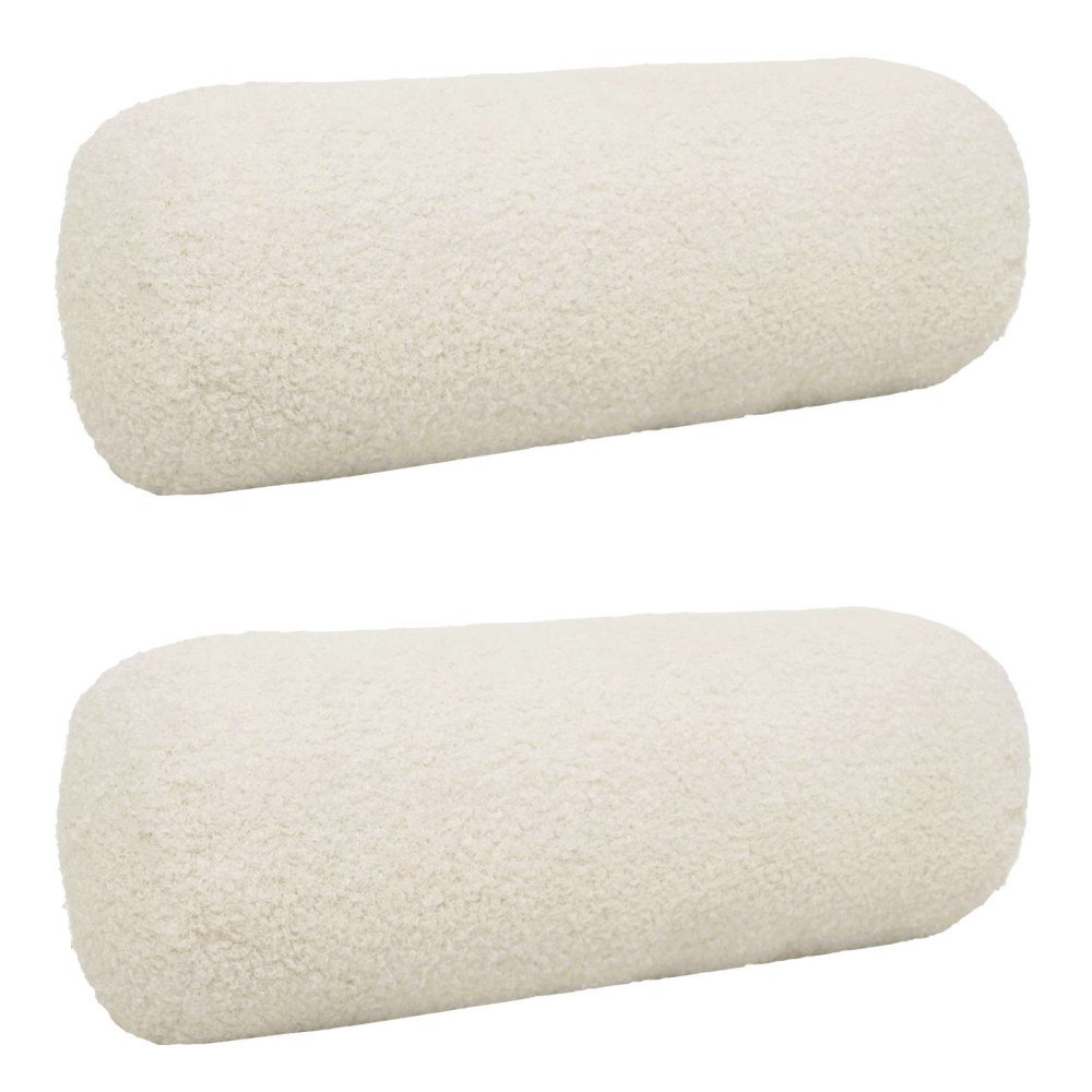 vidaXL Kuddöverdrag 2 st HEERLEN Gräddvit Ø 15 x 40 cm Bouclé