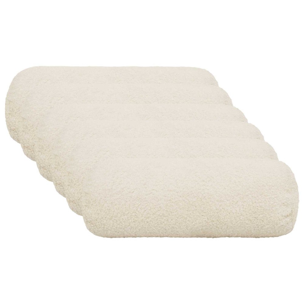 vidaXL Kuddöverdrag 6 st HEERLEN Gräddvit Ø 15 x 40 cm Bouclé