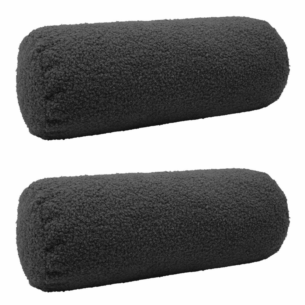 vidaXL Kuddöverdrag 2 st HEERLEN Mörkgrå Ø 15 x 40 cm Bouclé