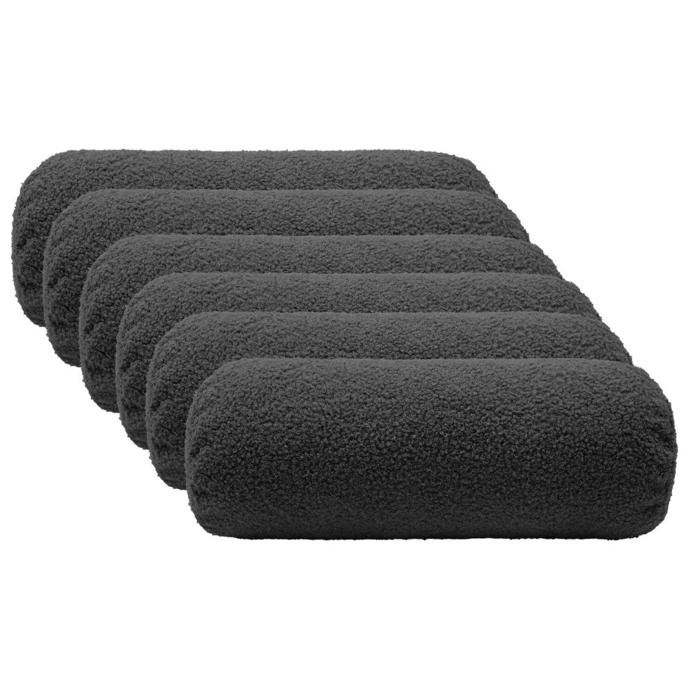 vidaXL Kuddöverdrag 6 st HEERLEN Mörkgrå Ø 15 x 40 cm Bouclé