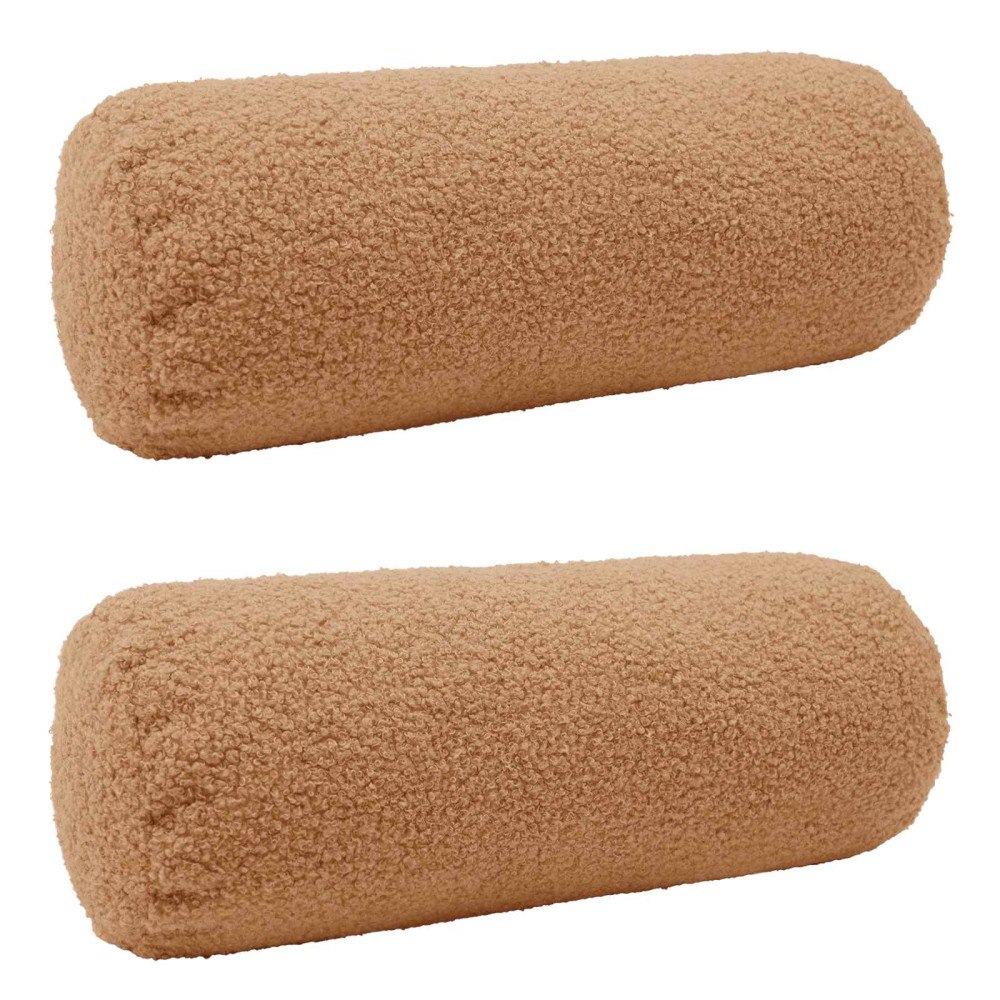 vidaXL Kuddöverdrag 2 st HEERLEN Beige Ø 15 x 40 cm Bouclé