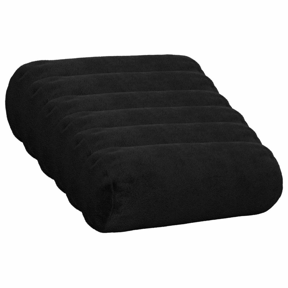 vidaXL Kuddöverdrag 6 st HEERLEN Svart Ø 15 x 40 cm Flanell