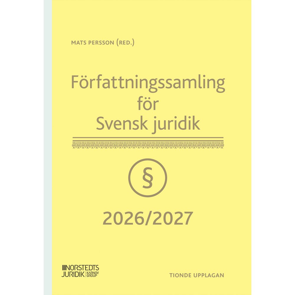 Mats Persson Författningssamling för Svensk juridik : 2026/2027 (häftad)