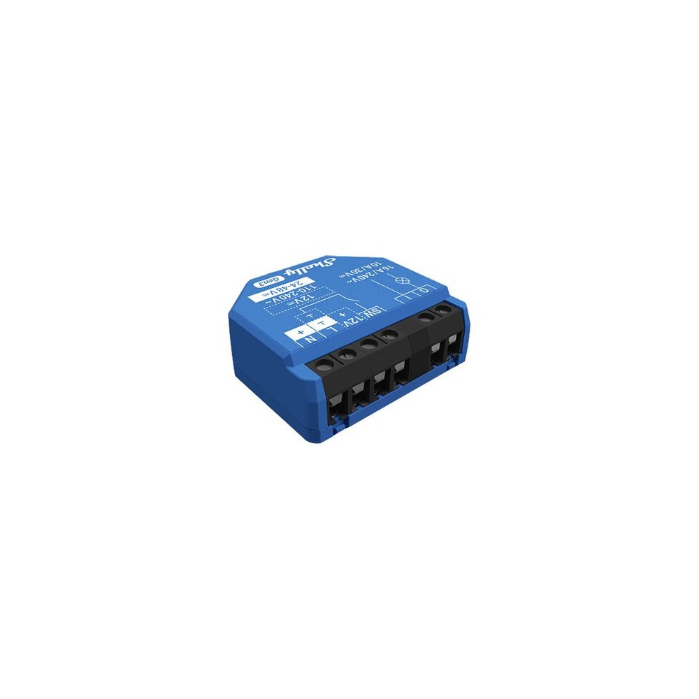 Allterco Robotics Shelly 1 Gen3 - smart omkopplare - 802.11b/g/n, Bluetooth 4.2 LE - blå, svart