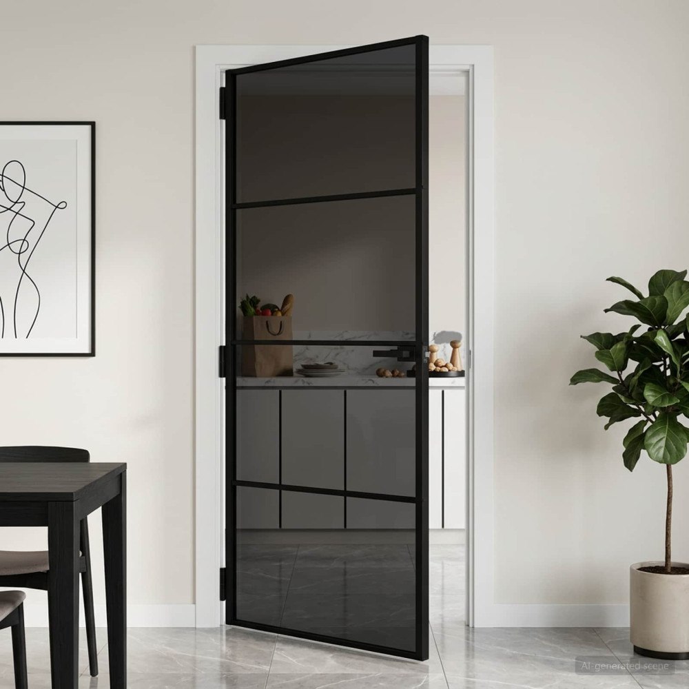 vidaXL Inredningsdörr 102,5 x 201,5 cm Härdat Glas och Aluminium