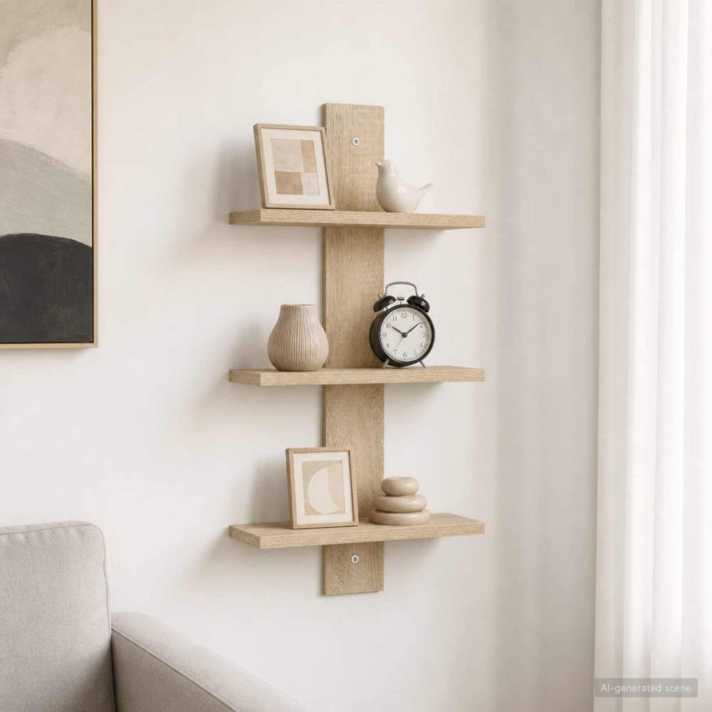 vidaXL Vägghylla Sonoma-ek 30 x 13.5 x 64.5 cm Konstruerat trä