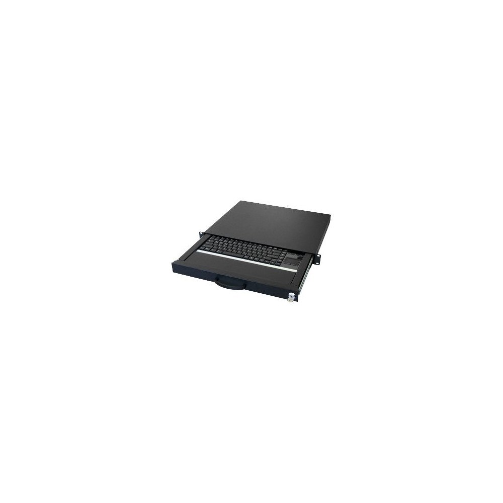 Aixcase Aixcase AIX-19K1UKUSTP-B - tangentbord - 19", drawer, 1U - med musknappar, pekplatta - QWERTY - amerikansk - svart, RAL...