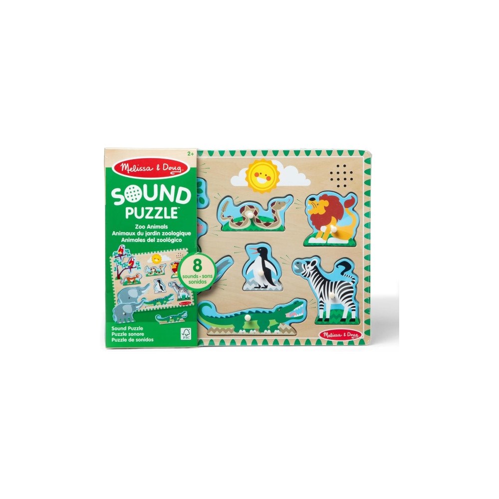 Melissa & Doug Melissa & Doug MPZ WPZ Zoo Animals Sound Pzl GML, 8 styck, D...