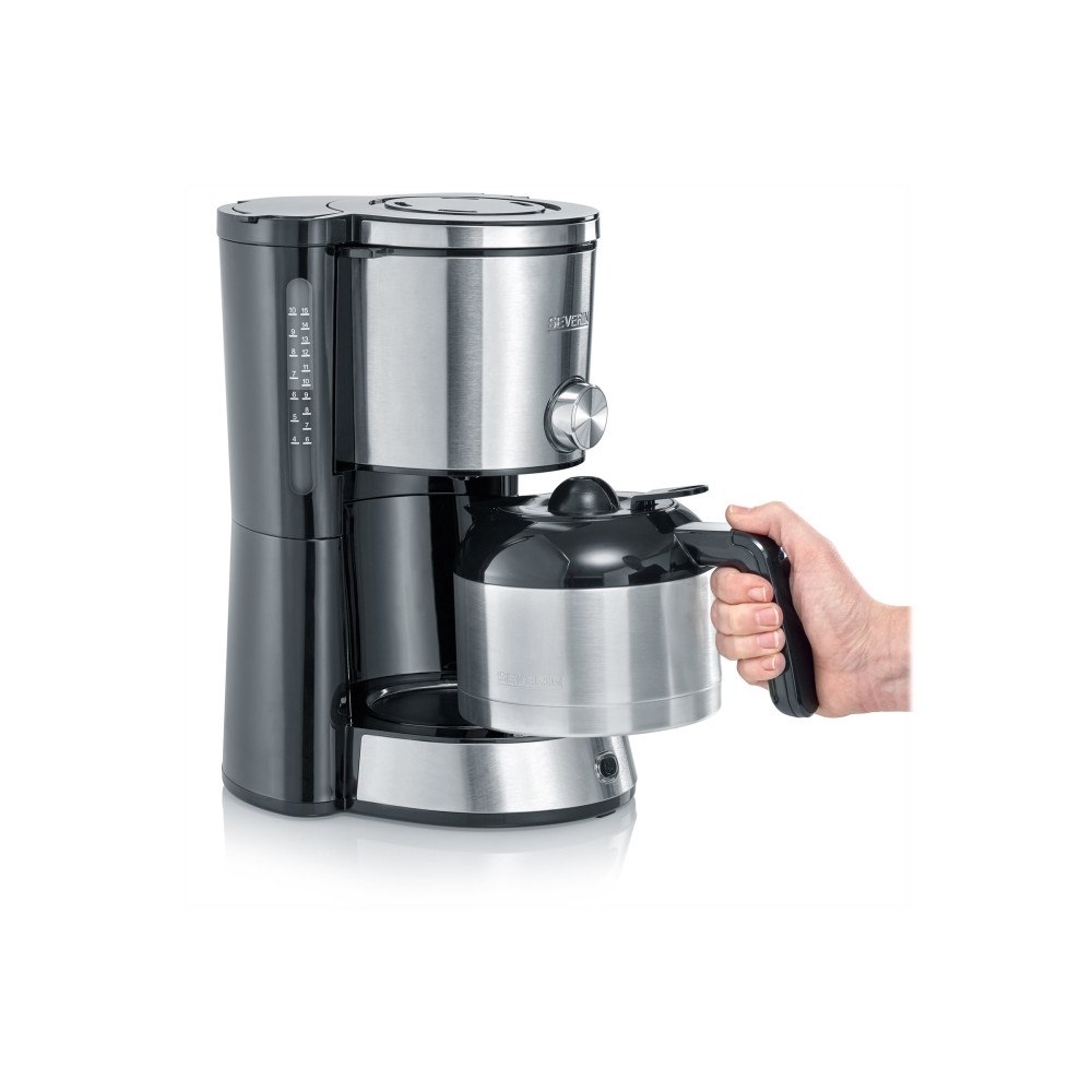 Severin SEVERIN KA 4845 TypeSwitch - kaffemaskin - borstat stål/svart