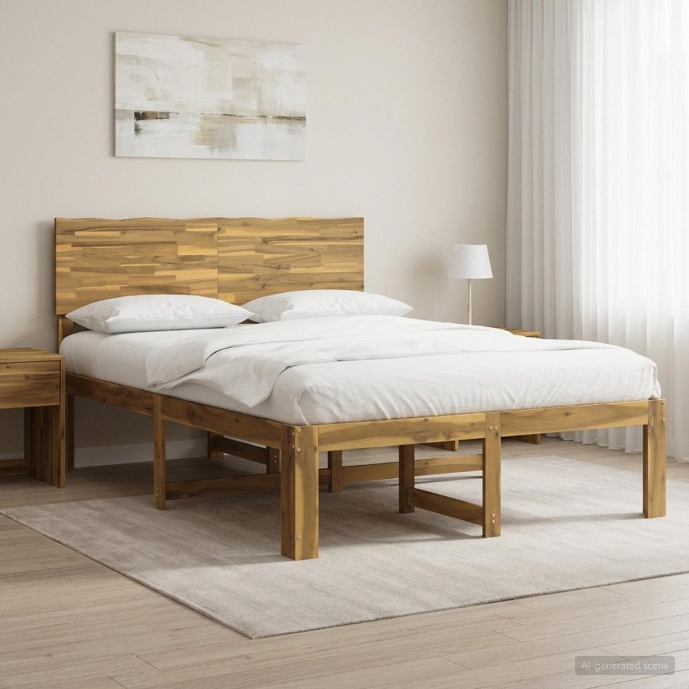 vidaXL Dubbel sängram med huvudgavel ROSTOCK Vit 140 x 190 cm