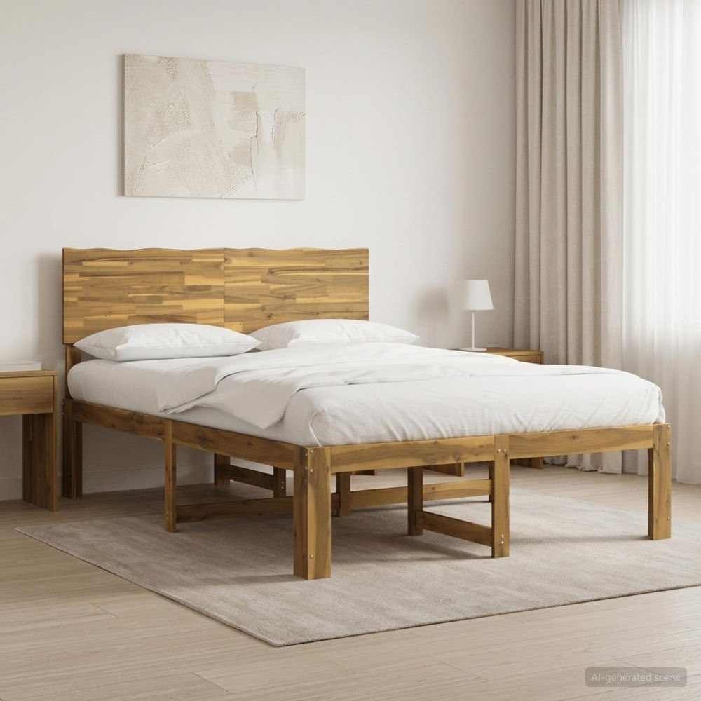 vidaXL Dubbel sängram med huvudgavel ROSTOCK Vit 160 x 200 cm
