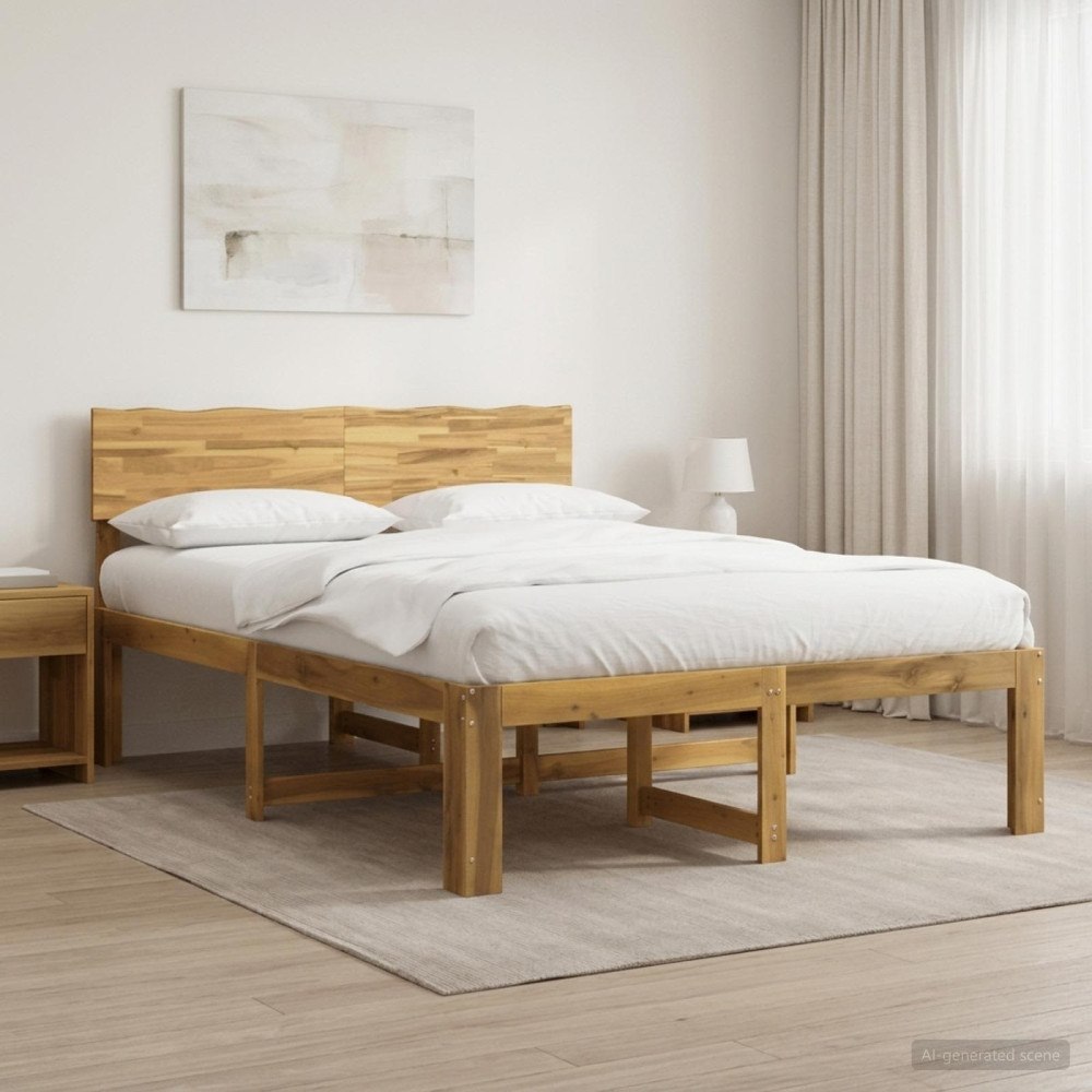 vidaXL Dubbel sängram med huvudgavel ROSTOCK Vit 160 x 200 cm