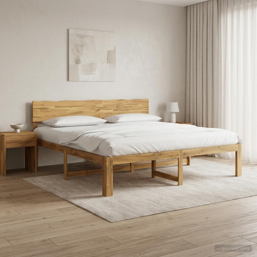 vidaXL Dubbel sängram med huvudgavel ROSTOCK Vit 180 x 200 cm